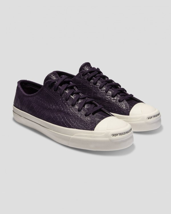 Converse X Pop Trading Co Jack Purcell Pro Lilla Sort Sko Danmark - Converse Lave Sneakers Herre - 2